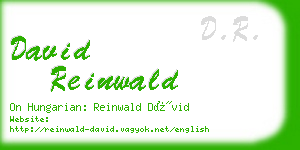 david reinwald business card